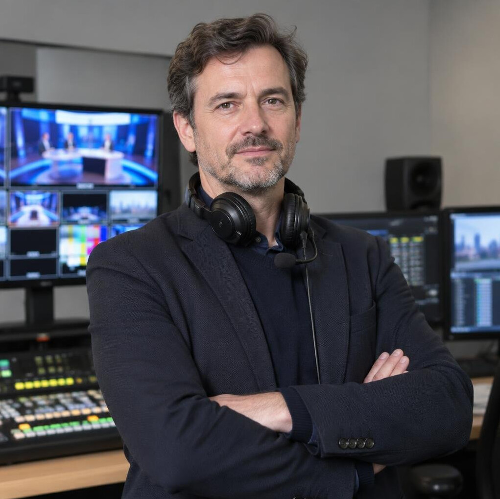 Portrait of a male television program director